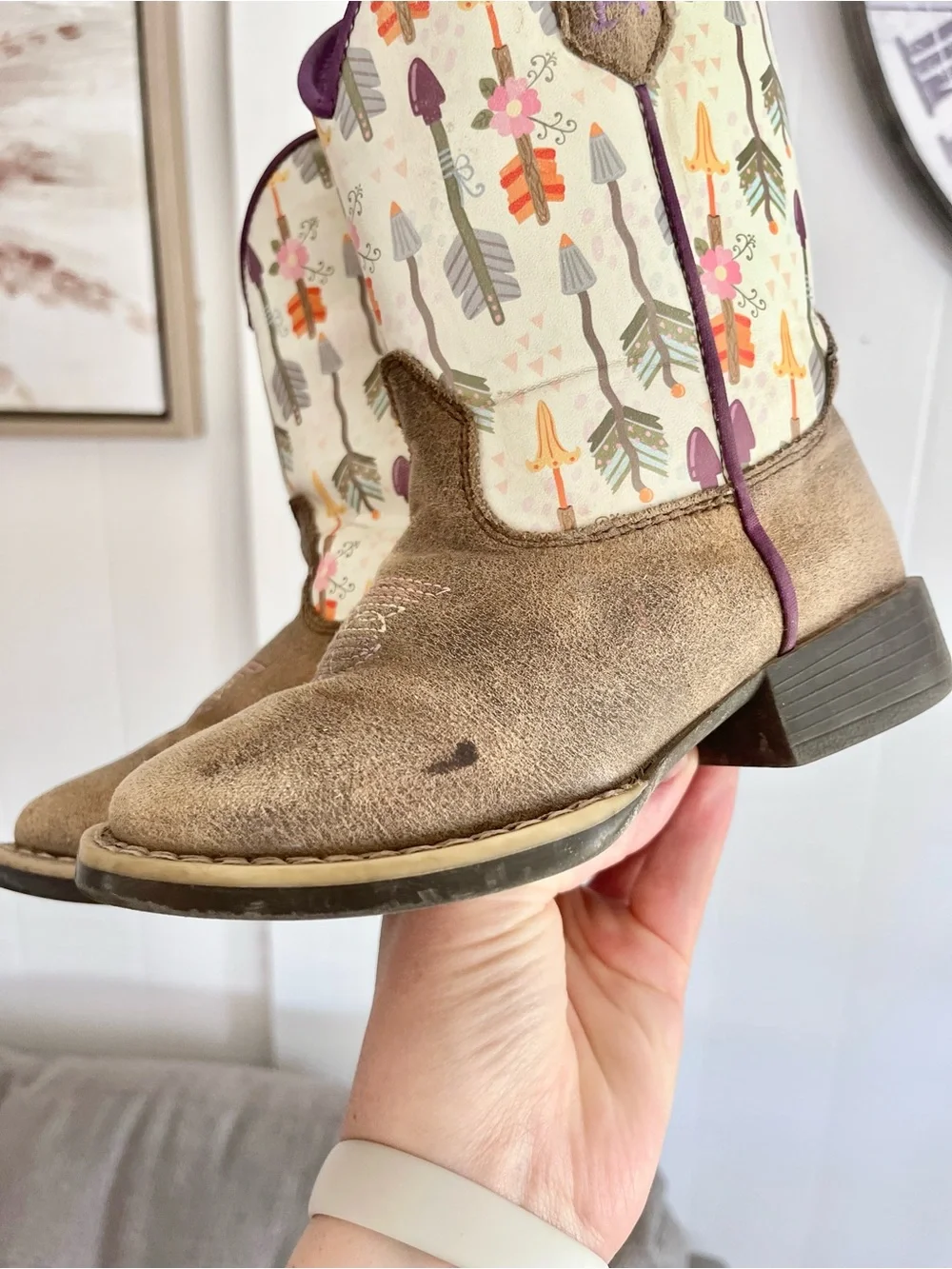 Twister Western Cowgirl Girls Arrow Boots